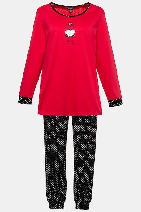 Black Dot Print Cotton Knit Pajama Set | Pajamas | Sleepwear