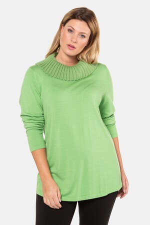 Ulla Popken Pullover, gerippter Rollkragen, selection - Große Größen