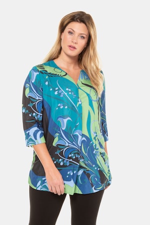 Ulla Popken Tunika, Floral-Design, 3/4-Ärmel, selection - Große Größen