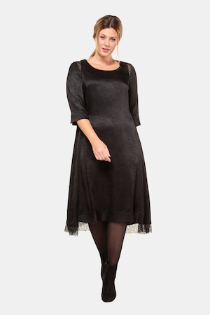 Ulla Popken Kleid, Blätter-Design, Spitzen-Details, selection - Große Größen