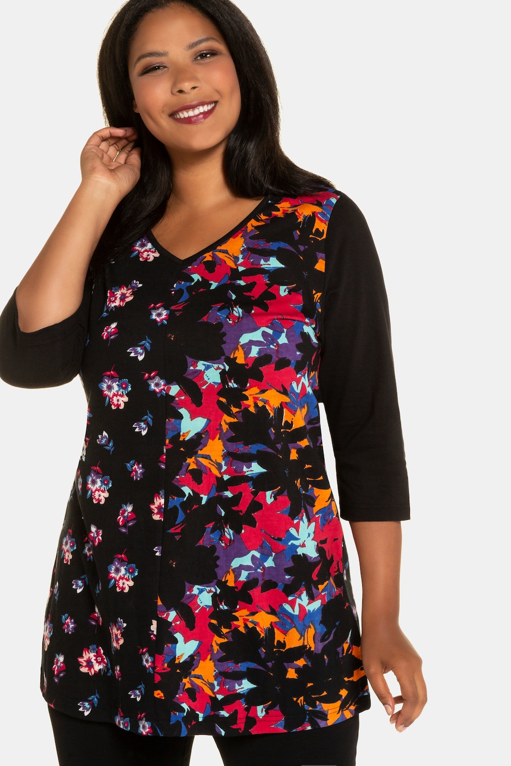 Grote Maten longshirt, Dames, wit, Maat: 54/56, Katoen, Ulla Popken Grote Maten longshirt, Dames, wit, Maat: 54/56, Katoen, Ulla Popken