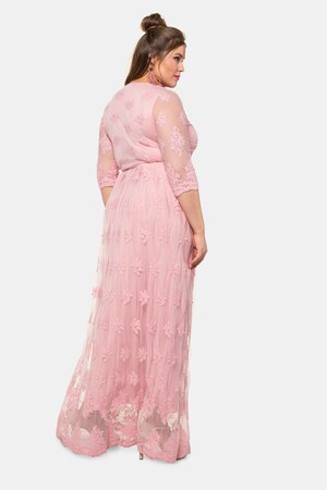 Duże rozmiary Koronkowa sukienka, damska, różowa, rozmiar: 48, bawełna/poliamid, Studio Untold