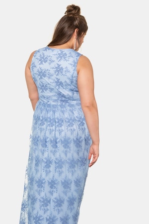 Duże rozmiary Koronkowa sukienka, damska, błękitna, rozmiar: 46, bawełna/poliamid, Studio Untold