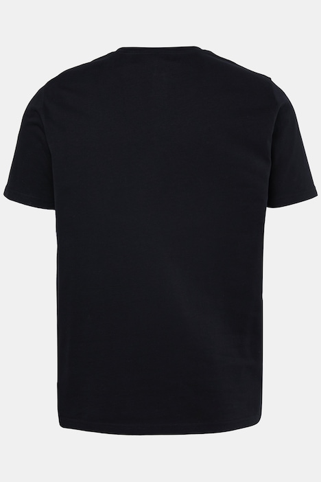 Henley, basic, knoopsluiting, korte mouwen