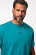 Henley, basic, knoopsluiting, korte mouwen
