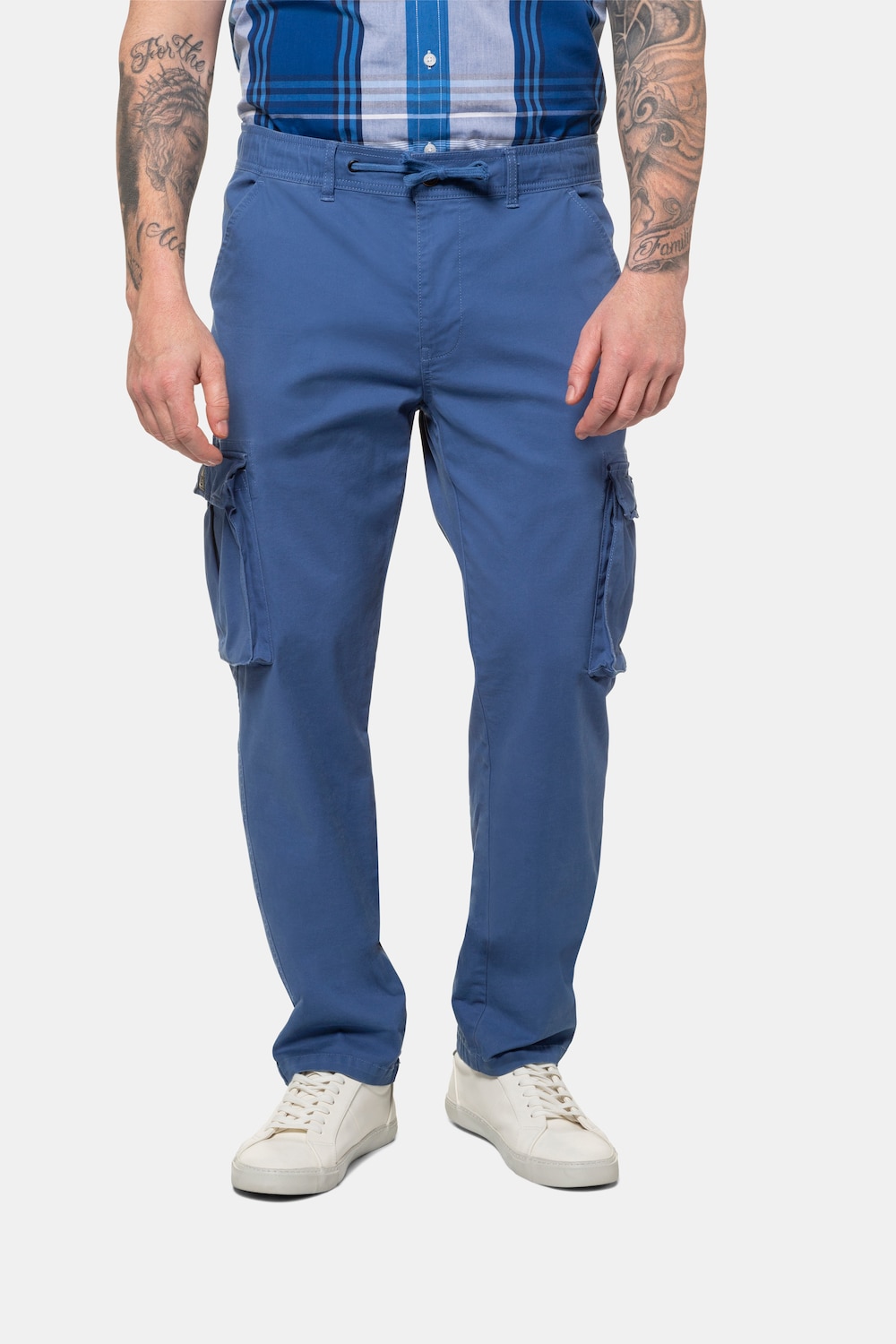 Grote Maten cargobroek, Heren, blauw, Maat: 66, Katoen, JP1880 Grote Maten cargobroek, Heren, blauw, Maat: 66, Katoen, JP1880