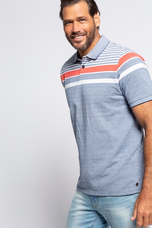 Duże rozmiary Koszulka polo, mężczyzna, blue denim melanż, rozmiar: 6XL, bawełna, JP1880