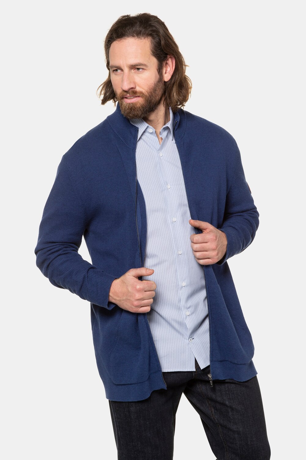 Grote Maten vest, Heren, blauw, Maat: XL, Katoen, JP1880 Grote Maten vest, Heren, blauw, Maat: XL, Katoen, JP1880