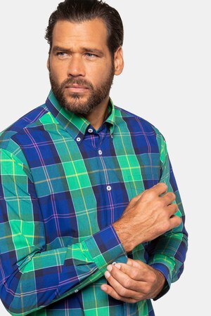 Duże rozmiary Koszula w kratkę, mężczyzna, jasnozielona, rozmiar: 5XL, bawełna, JP1880