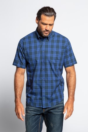 Duże rozmiary Koszula w kratkę, mężczyzna, szałwiowa, rozmiar: L, bawełna, JP1880