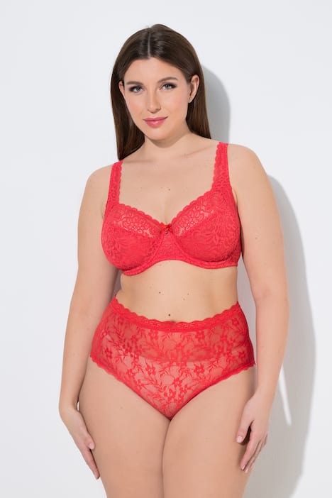 Beugelbeha, gebloemd kant, zuiver kant, Cup C - E