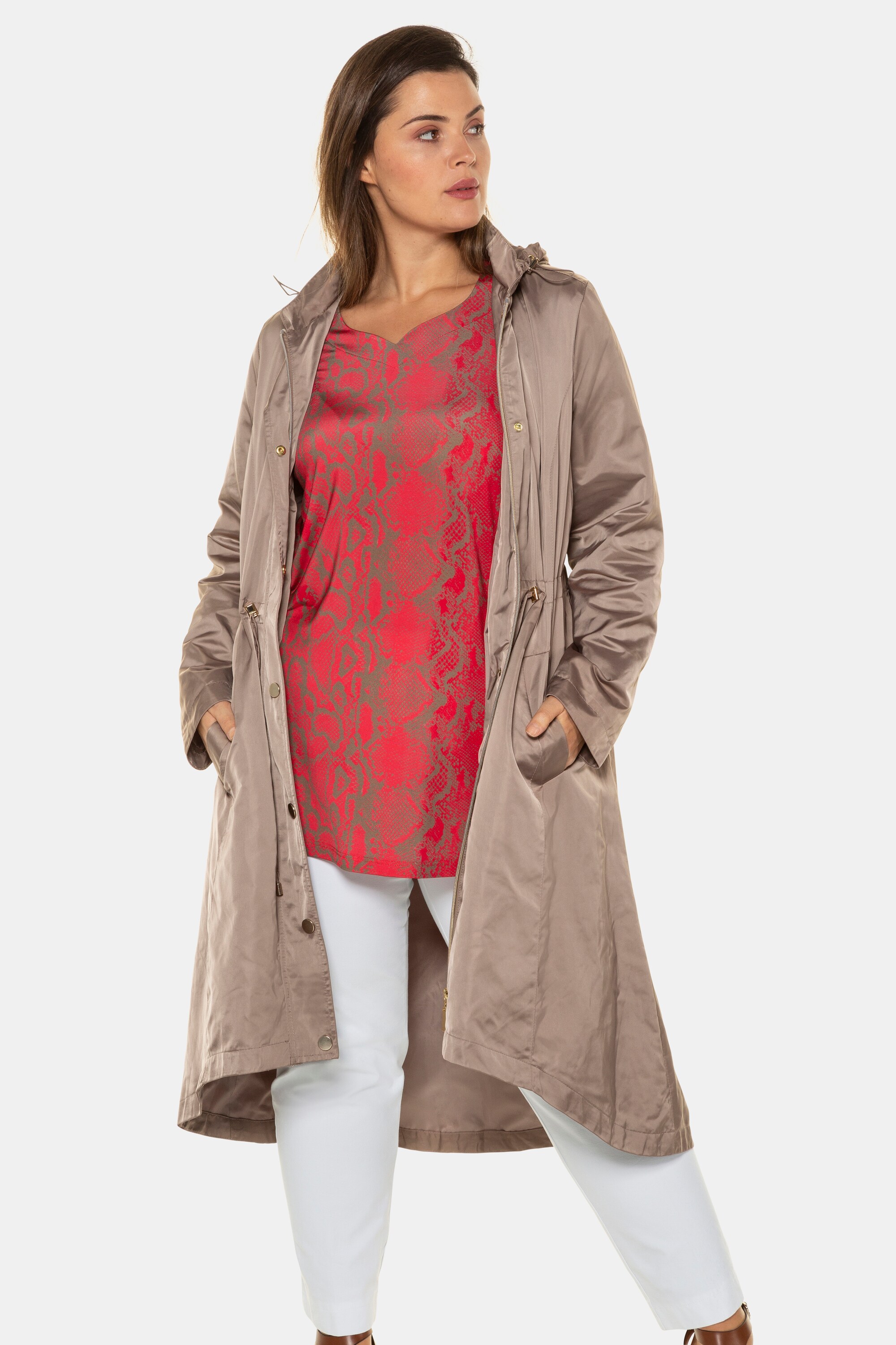 Pre-owned Ulla Popken Damen Grosse Grössen Parka, Kapuze, Edle Knöpfe, Selection 727114