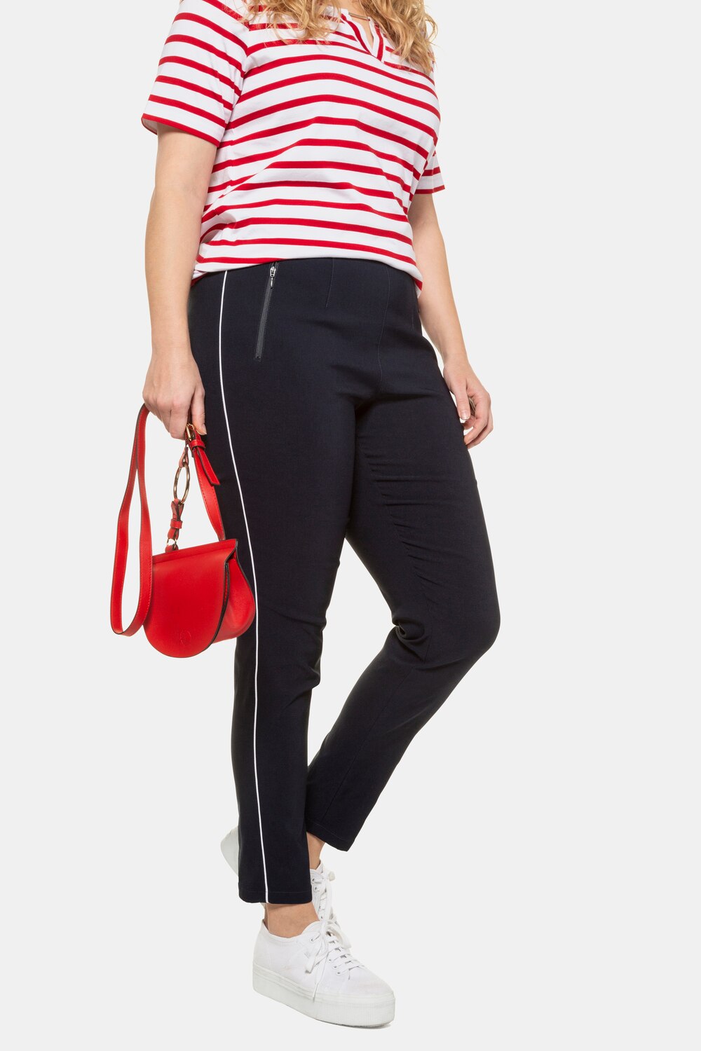 Grote Maten Broek Sienna, Dames, blauw, Maat: 52, Viscose/Synthetische vezels, Ulla Popken Grote Maten Broek Sienna, Dames, blauw, Maat: 52, Viscose/Synthetische vezels, Ulla Popken
