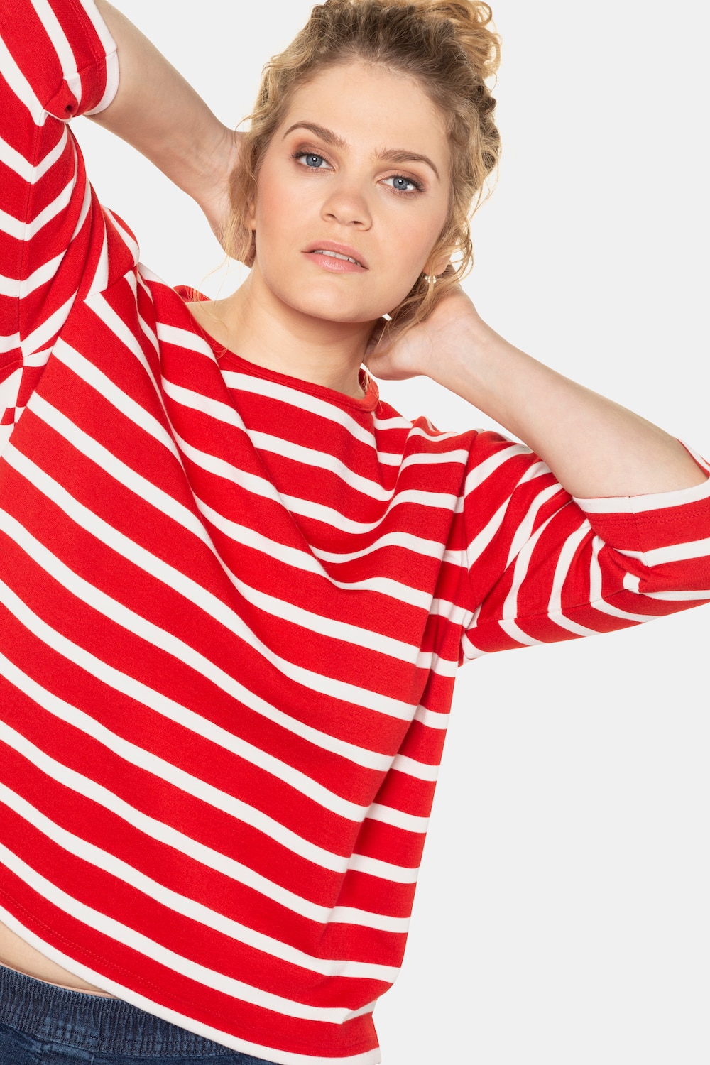 Grote Maten Sweatshirt, Dames, rood, Maat: 58/60, Viscose/Polyester, Ulla Popken Grote Maten Sweatshirt, Dames, rood, Maat: 58/60, Viscose/Polyester, Ulla Popken