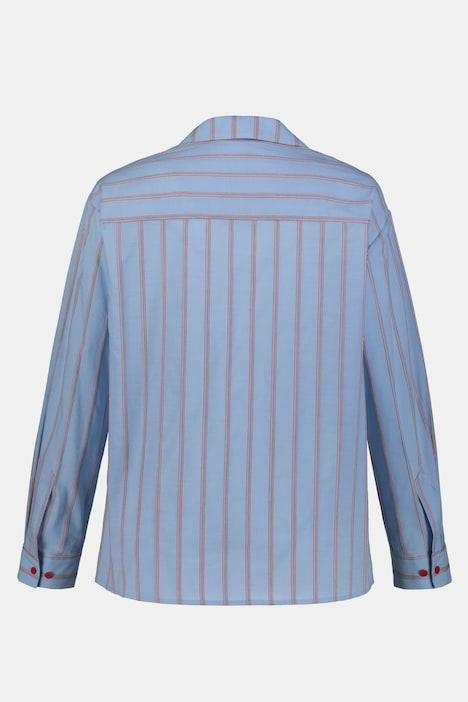 Front Pleat Stripe Long Sleeve Shirt | all Blouses | Blouses