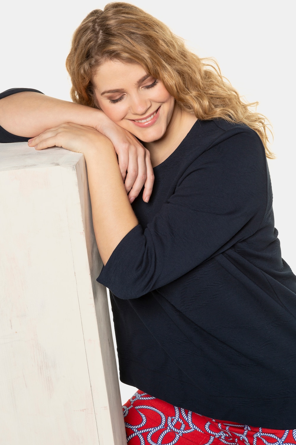 Grote Maten Pullover, Dames, blauw, Maat: 54/56, Polyester/Katoen, Ulla Popken Grote Maten Pullover, Dames, blauw, Maat: 54/56, Polyester/Katoen, Ulla Popken