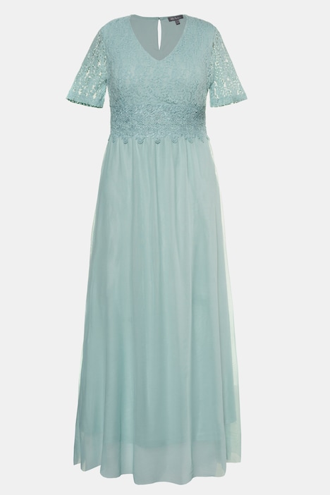 Elegant Lace Chiffon V-Neck Occasion Maxi Dress | More Dresses | Dresses