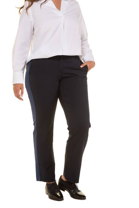 Kalhoty Mandy, galonové pruhy, komfortní pas, široké a rovné