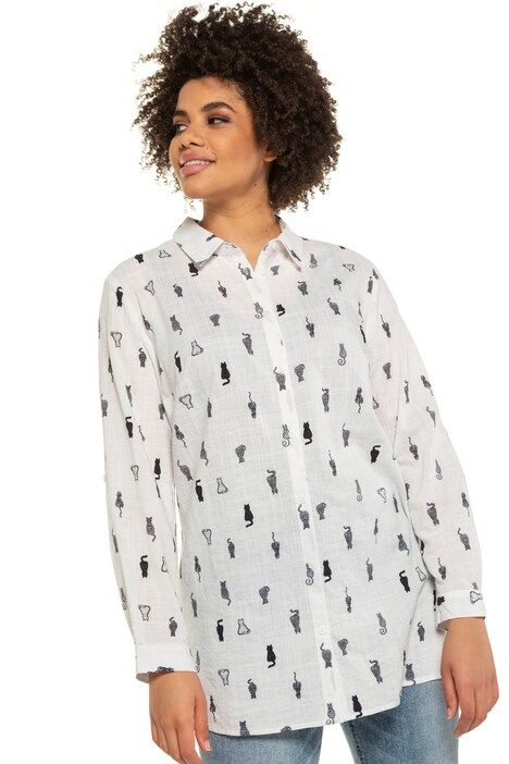 cat button up shirt womens