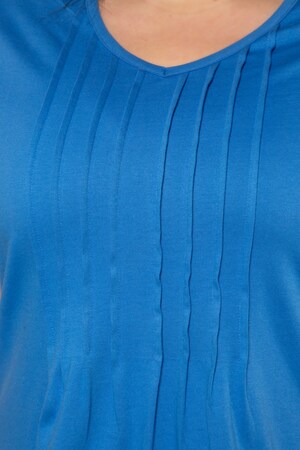 Duże rozmiary Długi T-shirt, damska, morski niebieski, rozmiar: 54/56, bawełna, Ulla Popken