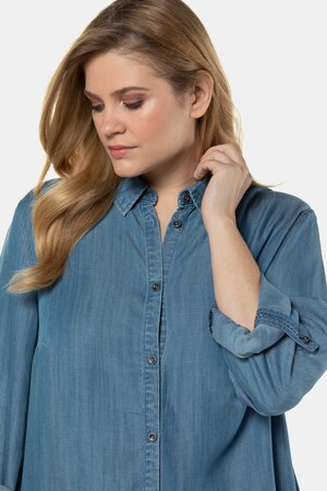 Duże rozmiary Bluzka koszulowa z lyocellu, damska, light blue, rozmiar: 46/48, lyocell, Ulla Popken