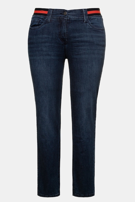 Elastic Stripe Waist Slim Leg Sarah Fit Stretch Jeans | Jeans | Pants
