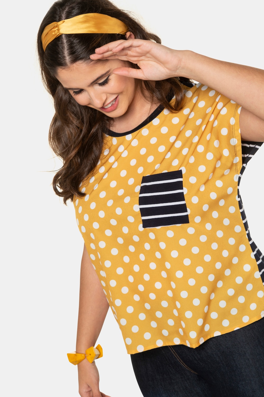 Grote Maten Blouse, Dames, oranje, Maat: 54/56, Ulla Popken Grote Maten Blouse, Dames, oranje, Maat: 54/56, Ulla Popken