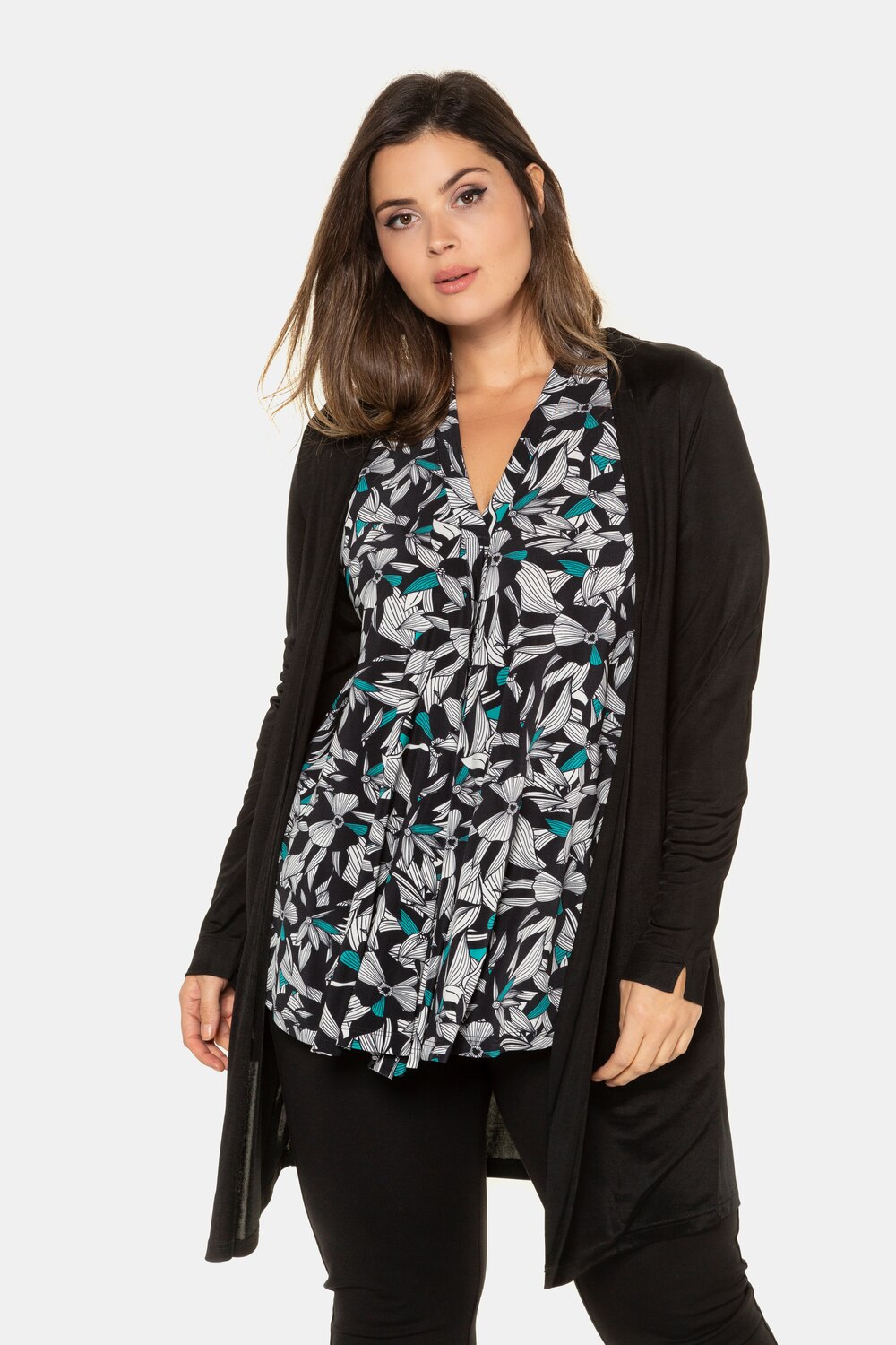 Grote Maten Jasje, Dames, zwart, Maat: 42/44, Viscose, Ulla Popken Grote Maten Jasje, Dames, zwart, Maat: 42/44, Viscose, Ulla Popken