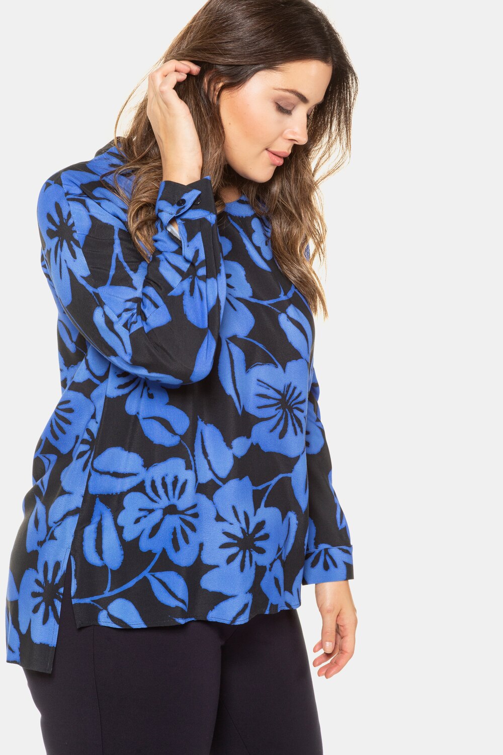 Grote Maten Tuniek, Dames, blauw, Maat: 50/52, Viscose, Ulla Popken Grote Maten Tuniek, Dames, blauw, Maat: 50/52, Viscose, Ulla Popken