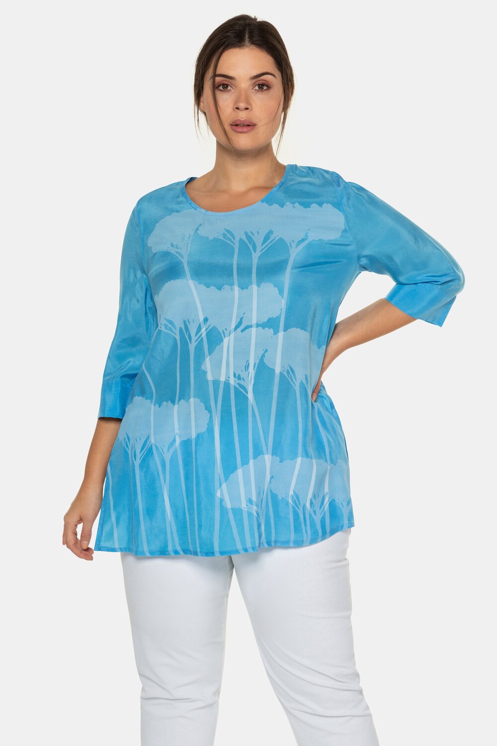 Grote Maten Tuniek, Dames, turquoise, Maat: 46/48, Synthetische vezels, Ulla Popken Grote Maten Tuniek, Dames, turquoise, Maat: 46/48, Synthetische vezels, Ulla Popken