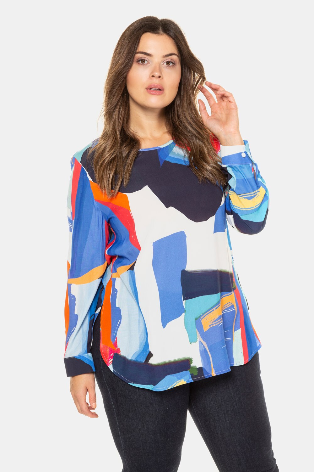 Grote Maten Tuniek, Dames, blauw, Maat: 54/56, Viscose, Ulla Popken Grote Maten Tuniek, Dames, blauw, Maat: 54/56, Viscose, Ulla Popken