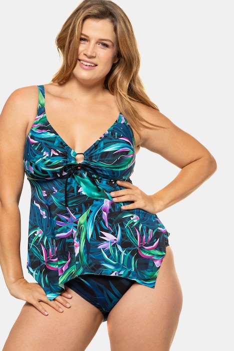 Bird Of Paradise Handkerchief Hem Tankini Set Bikinis And Tankinis