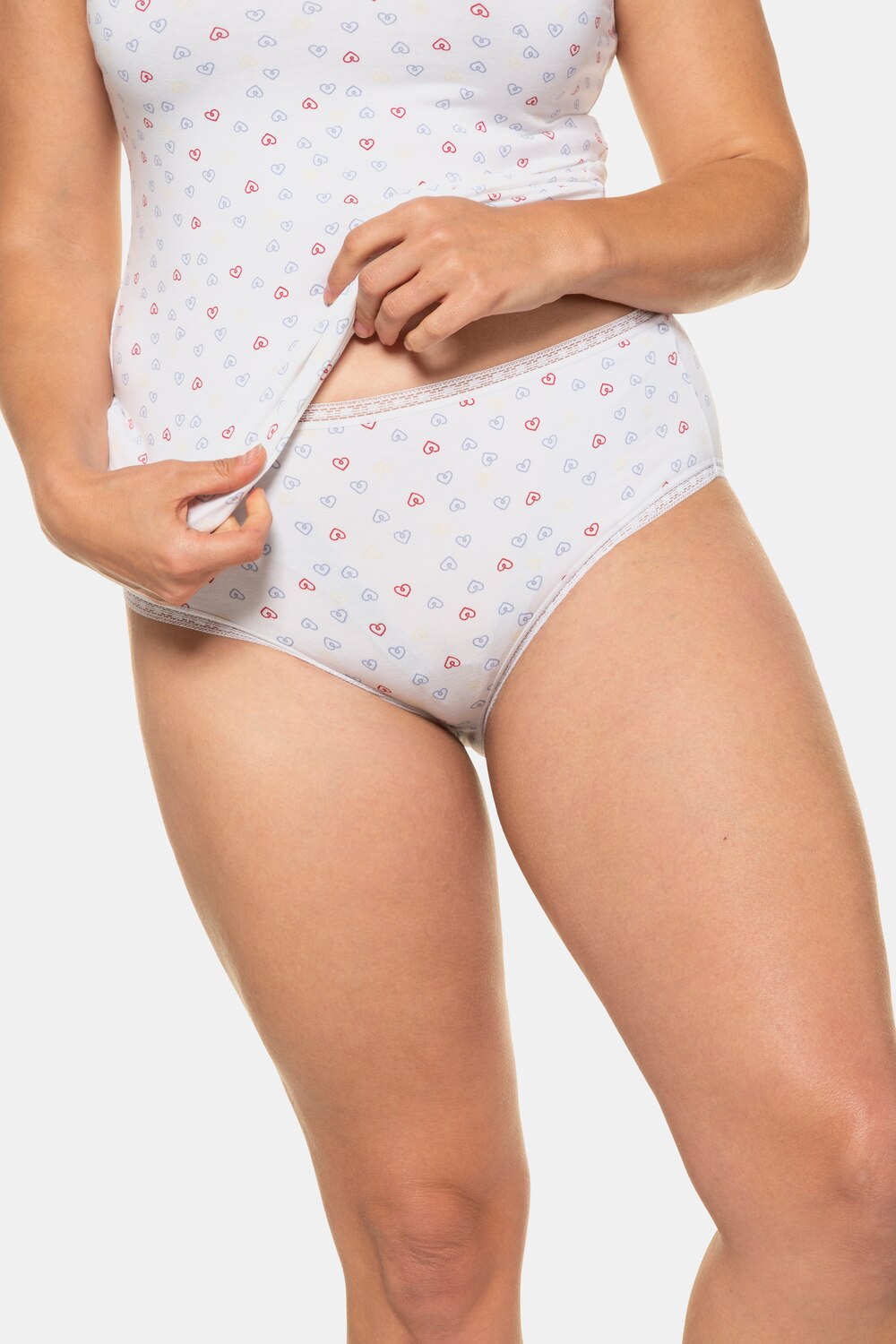 Grote Maten Slips, Dames, wit, Maat: 70/72, Katoen, Ulla Popken Grote Maten Slips, Dames, wit, Maat: 70/72, Katoen, Ulla Popken