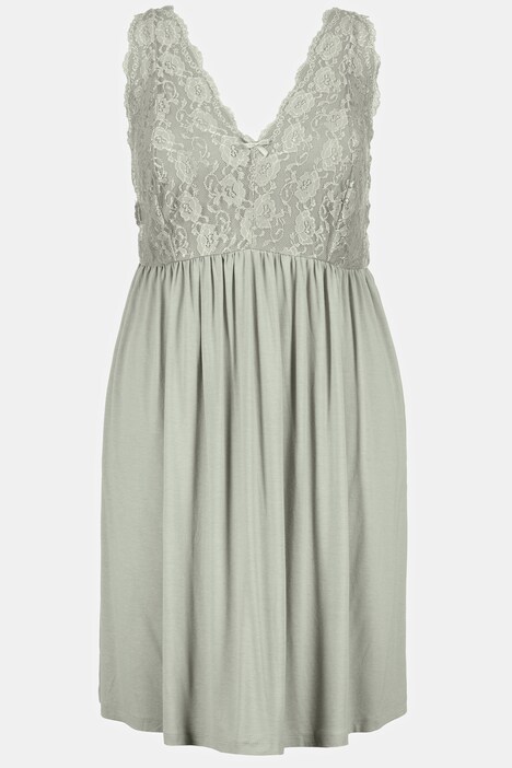 Dreamy Lace Bodice Stretch Knit Tank Nightgown
