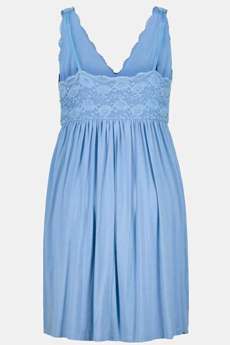 Dreamy Lace Bodice Stretch Knit Tank Nightgown | Nightgowns | Sleepwear