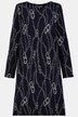 Jerseykleid, Kettenmuster, O-Silhouette, Jacquard