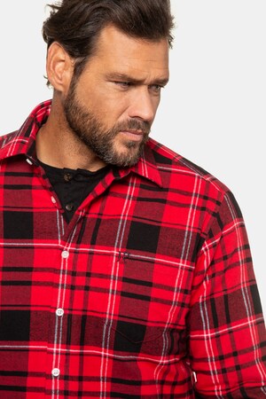 Duże rozmiary Flanelowa koszula, mężczyzna, czerwony/czarny, rozmiar: XXL, bawełna, JP1880
