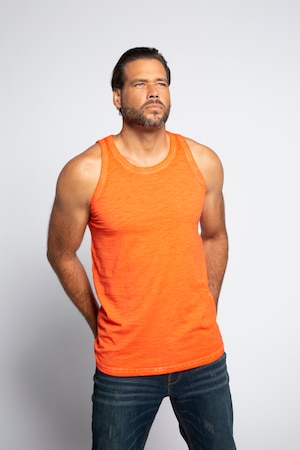 Duże rozmiary Sportowa koszulka, mężczyzna, jaskrawy oranż, rozmiar: 7XL, bawełna, JP1880