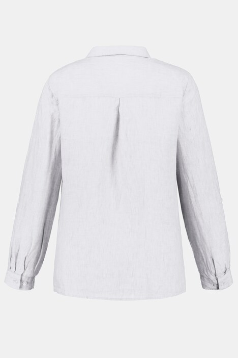 Ulla Popken Linnen blouse wit casual uitstraling Mode Blouses Linnen blouses 