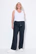 Linnen broek Mary, elastische tailleband, wijde, rechte pijpen