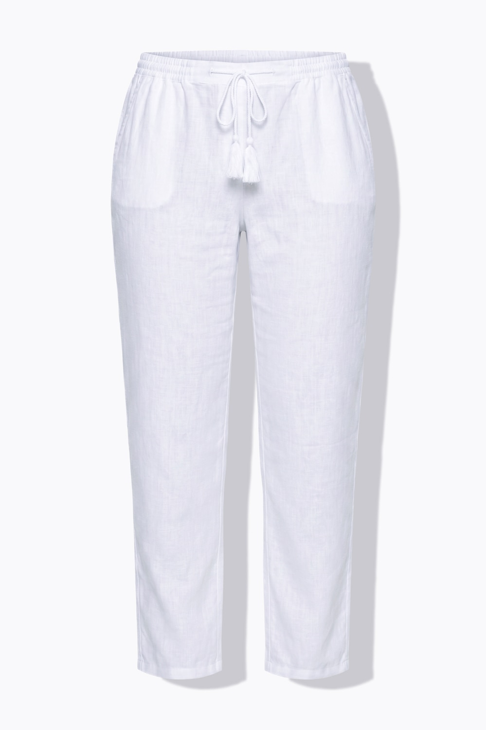 Linbukse Mary, elastisk linning, vide, rette ben
