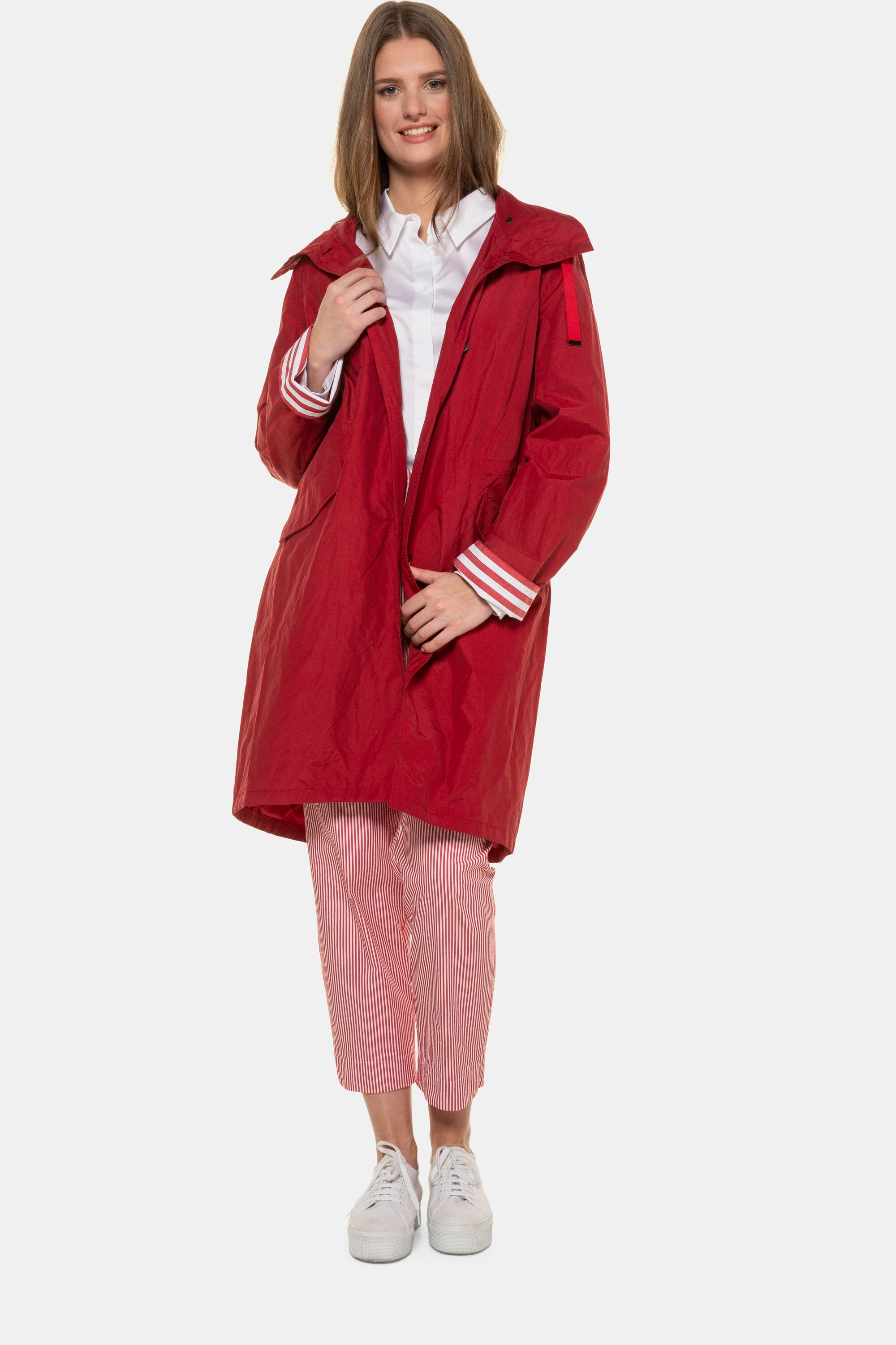 Pre-owned Ulla Popken Damen Grosse Grössen Parka,tunnelzüge, Ringelfutter, Selection 728632