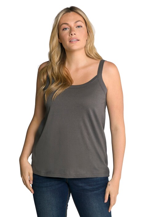 Top se špagetovými ramínky, kulatý výstřih, měkký modal-žerzej, bez rukávů