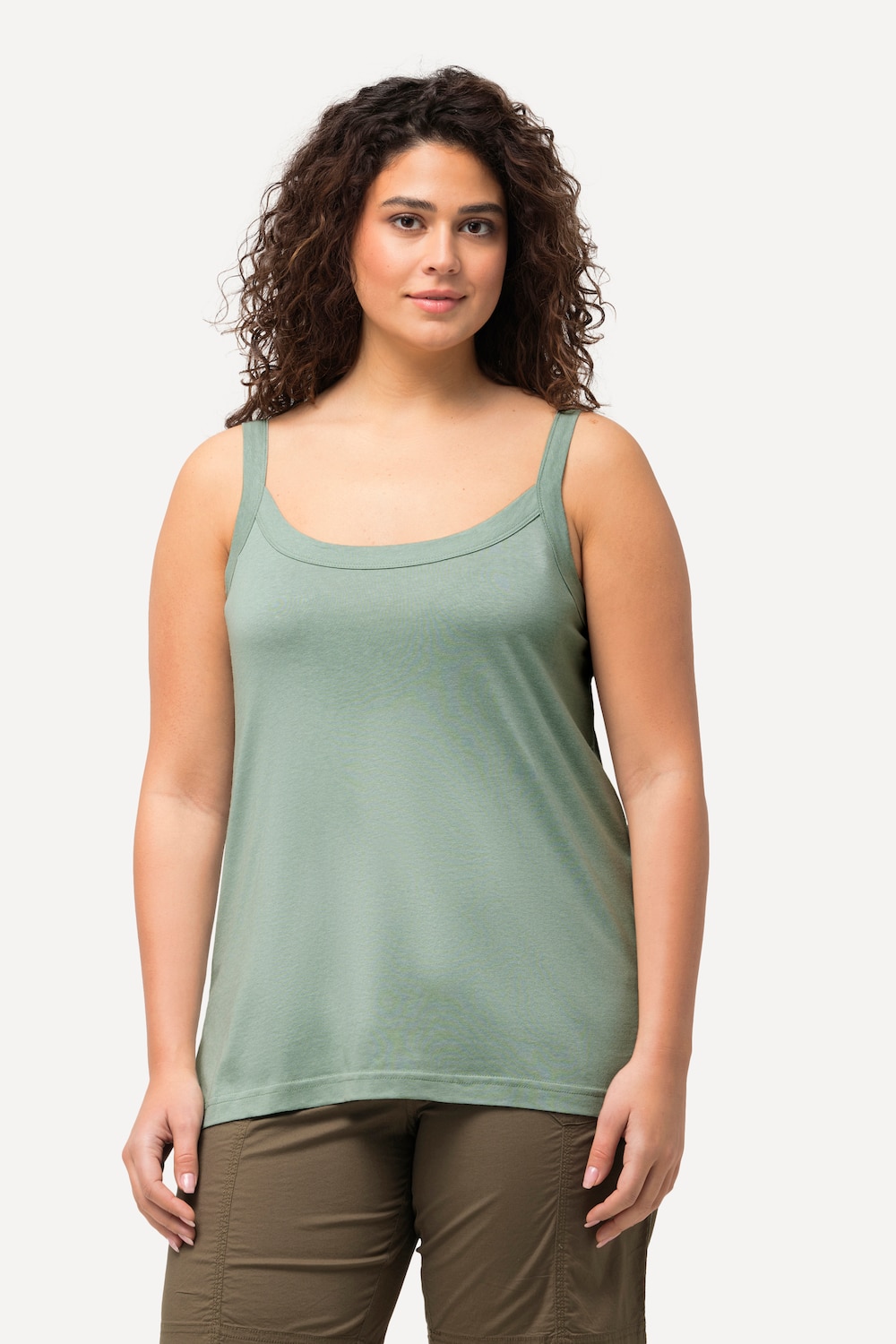 Große Größen Spaghettitop, Damen, türkis, Größe: 46/48, Baumwolle/Synthetische Fasern, Ulla Popken