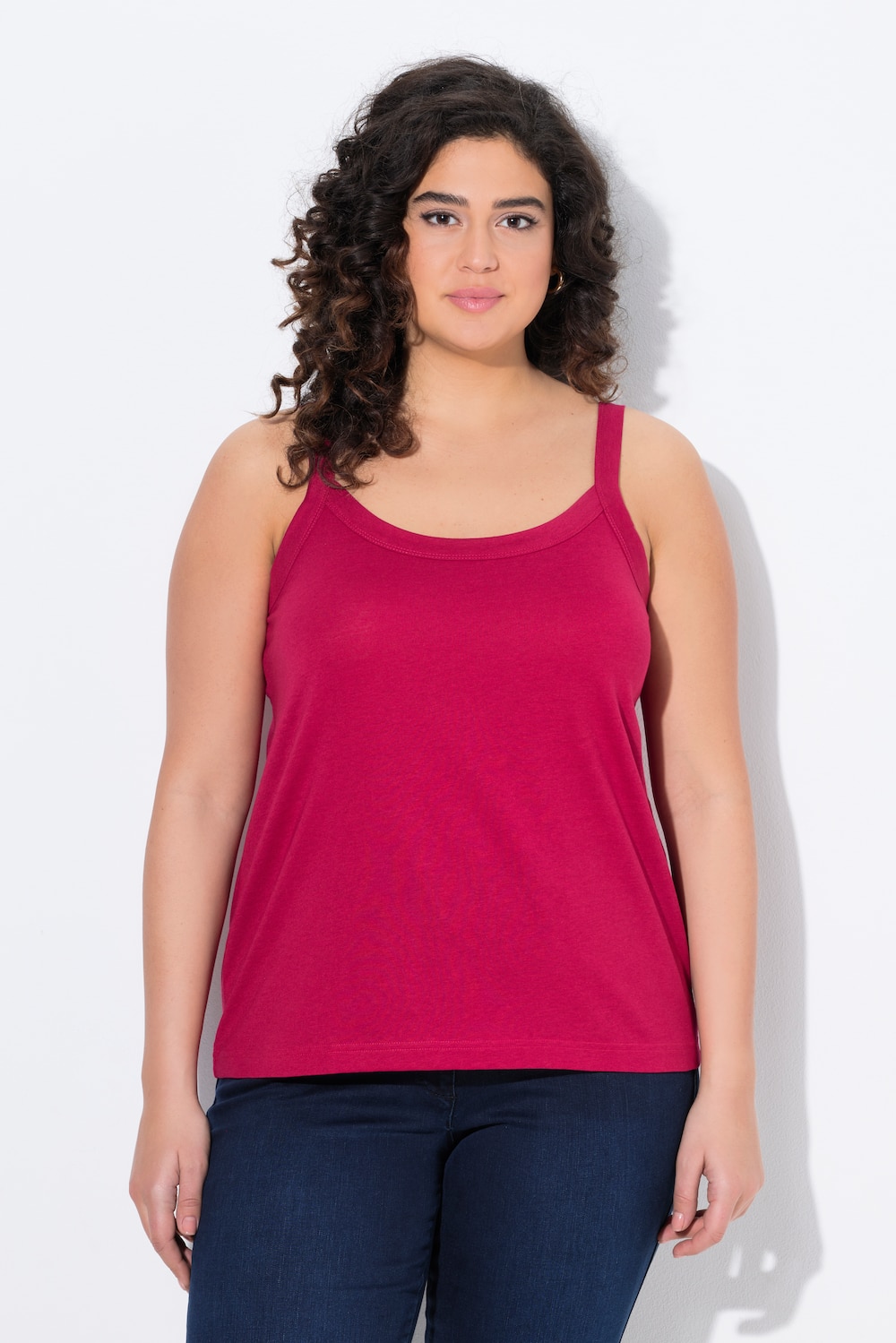 Große Größen Spaghettitop, Damen, rot, Größe: 42/44, Baumwolle/Synthetische Fasern, Ulla Popken