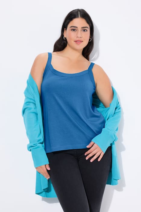 Débardeur à fines bretelles et décolleté rond, en modal mélangé