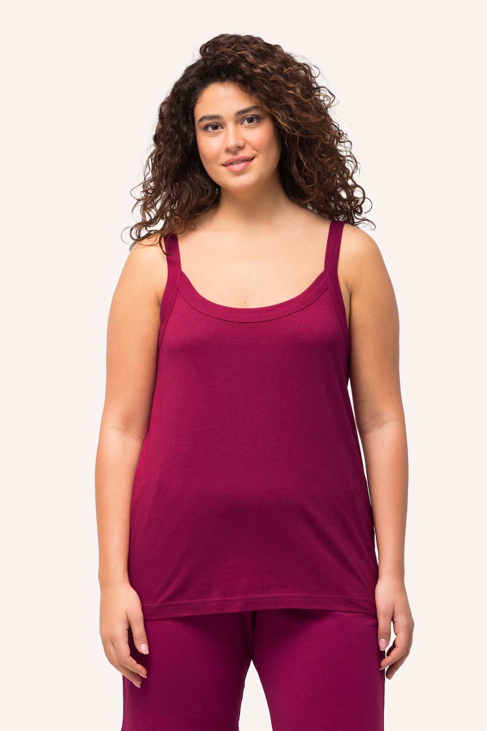 Große Größen Spaghettitop, Damen, rosa, Größe: 46/48, Baumwolle/Synthetische Fasern, Ulla Popken