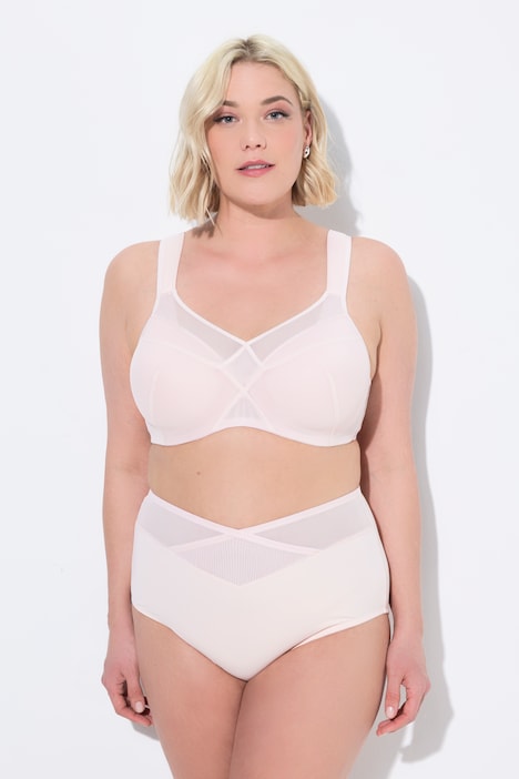 Mesh Panel Seamless Underwire Bra