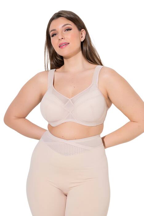 Podprsenka s kosticemi, měkké košíčky, síťovaná vsadka, košíčky C-E