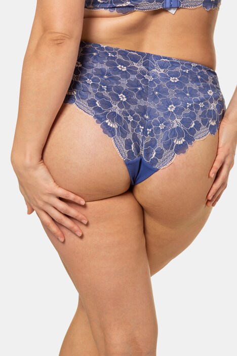 Denim Floral Stretch Lace Brazilian Panty Panties Li